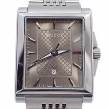 Gucci YA138402 G-Timeless Rectangle Quartz Men's Watch with Used Brown Dial