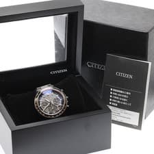 CITIZEN Attesa CC4074-61W Analog Watch Black Titunium Gold Eco-drive pre-owned