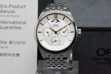 *VINTAGE / BOX & PAPERS* ORIS 7506 36mm Moon Phase Automatic Watch From JAPAN