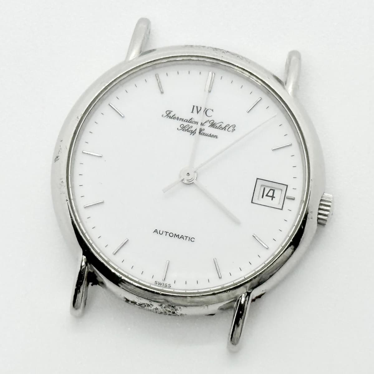 Rare No Working IWC Watch Portofino IW351324 Silver White Automatic Men's Auth