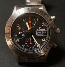 Sinn 256 Chronograph Day Date Valjoux 7750 Military Watch 385mm Used