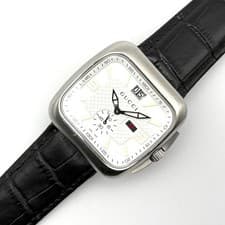 Gucci Coupe 131.3 Date Quartz Men's Watch White Dial Square Working from Japan