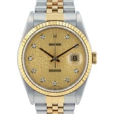 Rolex Datejust 16233 Two-Tone Factory Jubilee Diamond Dial 18KY SS Jubilee Watch