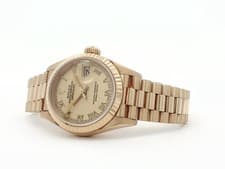 Rolex Lady-Datejust President Solid 18kt Yellow Gold Champagne Roman Dial 69178
