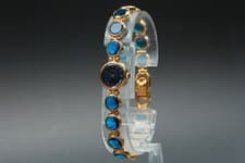 Rare! Vintage N MINT SEIKO LASSALE 1E50-0160 Crystal Blue Ladies Bracelet Watch