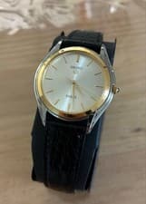 Seiko Dolce 4M21-0A50 Overhaul Gold Silver Kinetic Mens Watch Authentic Working