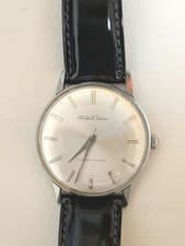 Seiko Crown Mechanical Hand Winding Watch 35mm Silver 1960s Overhauled