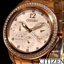 Citizen Eco-Drive FD2013-50A Rose Gold Ladies Watch Timepiece Rose Gold