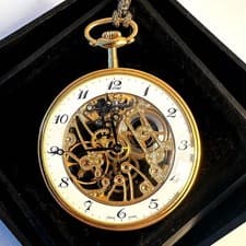 Tissot Vintage Skeleton Pocket Watch Hand-Wound 52mm Near Mint Boxed