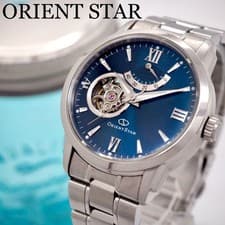 Orient Star Skeleton Contemporary Watch Mens Automatic 39mm blue wrist 16cm