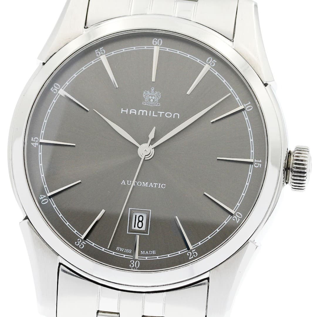 Hamilton American Classic Spirit of Liberty Date Auto Men Gray Steel From Japan