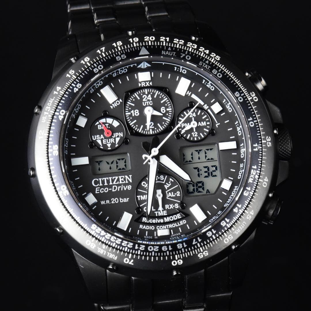 Citizen Promaster Black Titanium U600-T011560 Men's Watch Mint Used Auth From JP