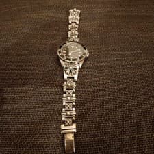 Chrome Hearts Silver 925 Diver's Watch Black Quartz Decorative Band Used