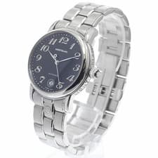 Montblanc Meisterstuck 7019 Automatic Date Black Dial 36mm SS Watch Round Men's