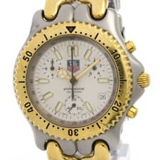 TAG HEUER Sel Chronograph Gold Plated Steel Mens Watch S35.006 Polished BF588874