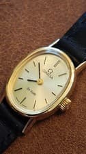 NOS, Charming, Unique 70s Vintage OMEGA DE VILLE Oval Manual Wind Ladies Watch