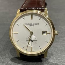 Frederique Constant Slimline Quartz Small Second Watch Working Date 36mm Japan