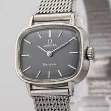 Vintage 1972 **NEAR MINT** OMEGA Geneve Cal.625 Manual Winding Gray 24mm Women's