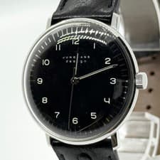 JUNGHANS Max Bill Hand Wind 027/3702.00 3919 Black Manual Winding Men's Watch