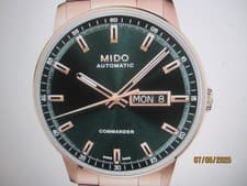 MIDO COMMANDER MEN'S WATCH AUTOMATIC ALL GOLD S/S  SAPPHIRE M0214303309100 NEW
