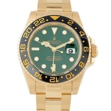 Rolex GMT-Master II Green Dial Yellow Gold Watch 116718LN