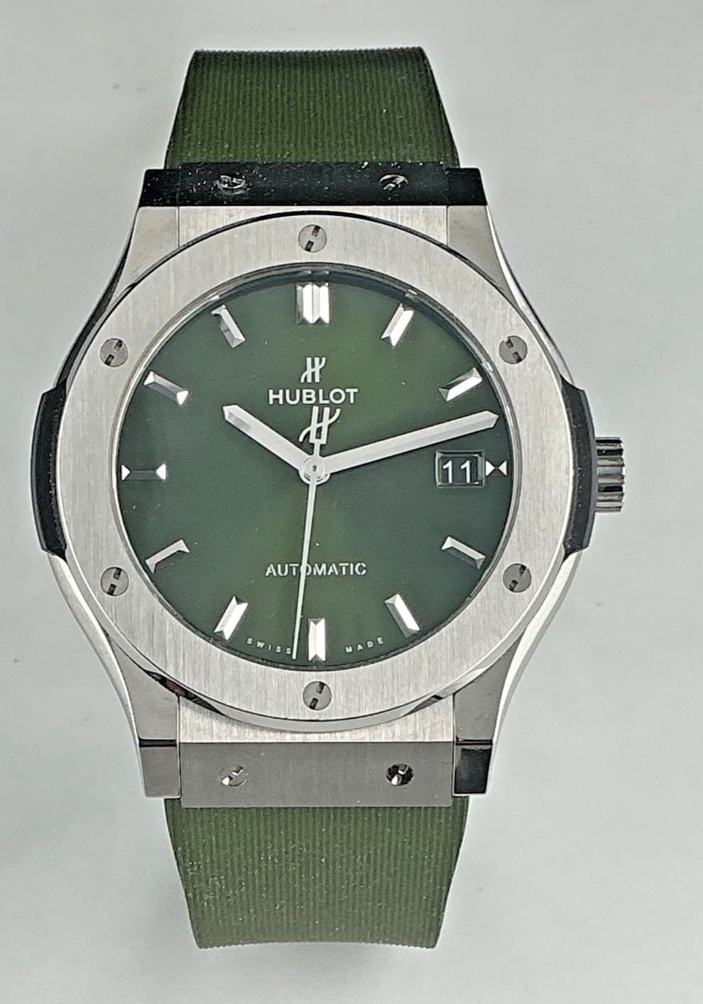 Hublot Classic Fusion Green Dial Titanium 45mm Auto/Box/ 2 Straps*511.NX.8970.LR
