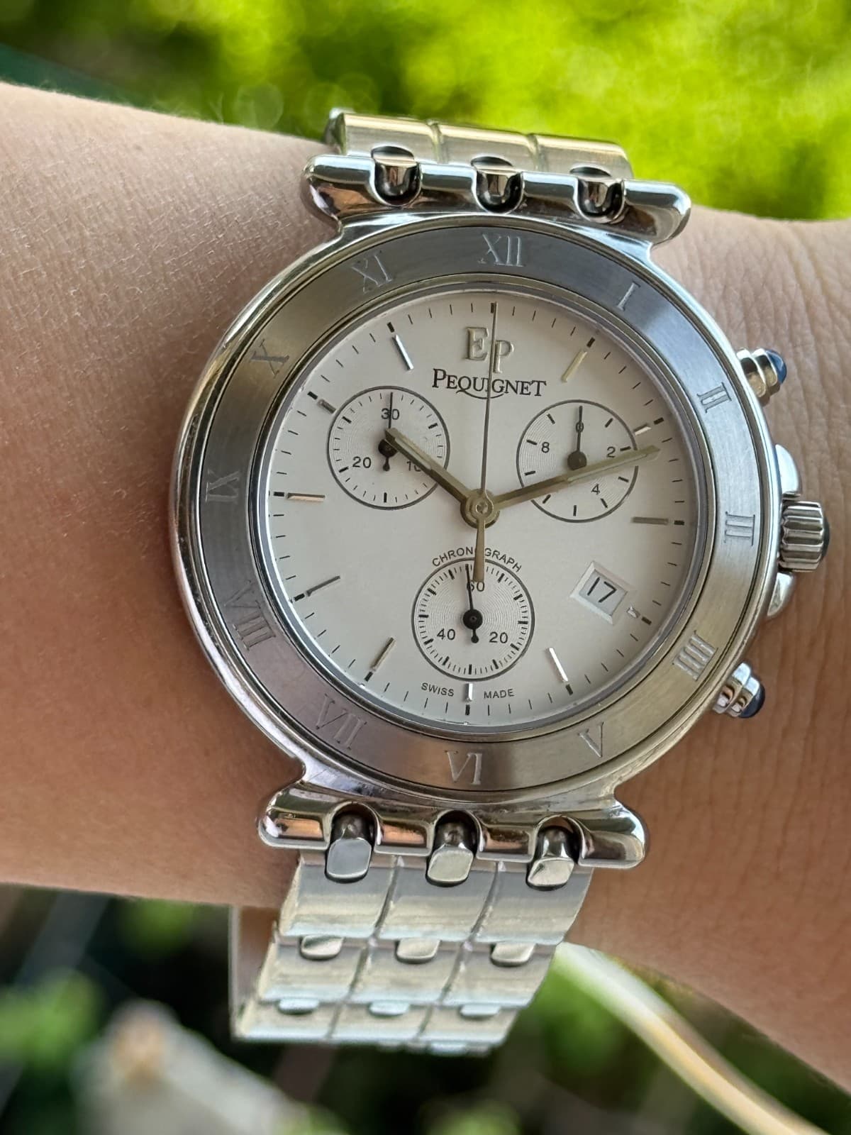 Pequeignet Moorea Classique Chronograph Watch Quartz  Mens 42mm Swiss  1350433