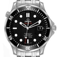 Omega Seamaster Steel Black Wave Dial Mens Watch 212.30.41.20.01.002