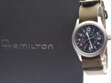 [Near MINT w/Box] HAMILTON Khaki Field H682010 Navy Dial Date Quartz Men's Watch