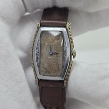 Vintage Art Deco Windsor Jagot Two-Tone Gold Plated Fancy Case Watch Swiss 6J