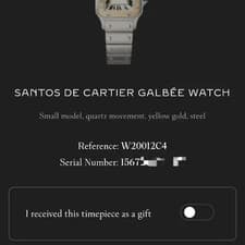 Cartier Santos Galbée 18k Gold Steel Quartz Women's Watch Small