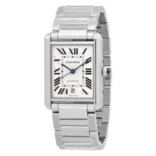 Cartier Tank Automatic Silver Dial Men's Watch WSTA0053