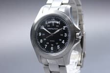 [NEAR MINT] Hamilton Khaki Field H644510 Black 42mm Qz Mens Watch From JAPAN