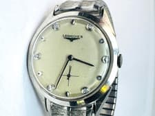Vintage 1957 LONGINES 14k White Gold and Diamond Wrist Watch