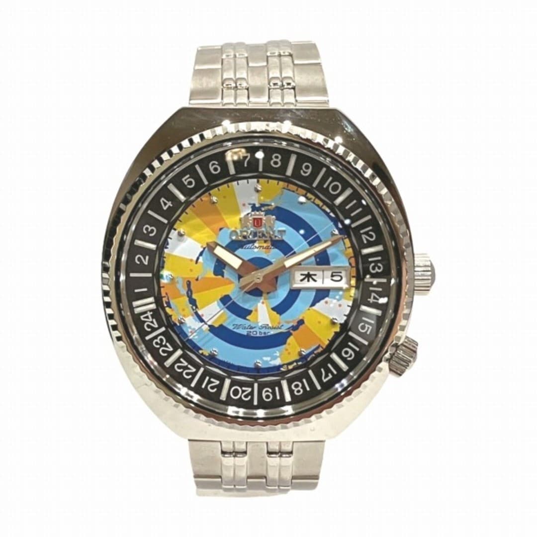 Orient World Map Automatic Men's Watch Multicolor Dial Used From Japan From Japa