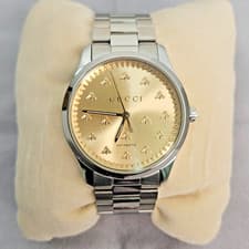 Gucci G-Timeless Automatic 42mm Champagne Multi-Bee Dial Men's Watch YA1264191