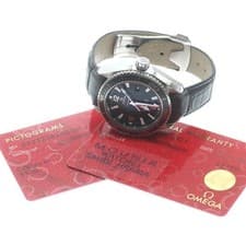 OMEGA SEAMASTER PLANET OCEAN 232.33.38.20.01.001 38mm SS Leather Black #C849