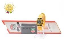 RARE! New Batt [UNUSED] TAG Heuer 380.513 Black & Yellow Date Quartz Men's Watch
