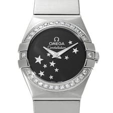 OMEGA WATCH CONSTELLATION QUARTZ 123.15.24.60.01.001 BLACK SS/DIAMOND WOMEN'S