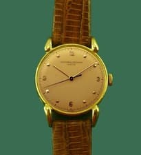 Vintage 40s 18k Gold Vacheron Constantin cal V466 Claw Lugs Mens Watch Serviced