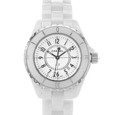 Chanel J12 H0968 33mm White Arabic Dial Ceramic Quartz Ladies Watch Card 2011