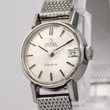 Vintage 1966 *NEAR MINT* OMEGA Geneve Cal.681 Automatic Date Silver 20mm Women's