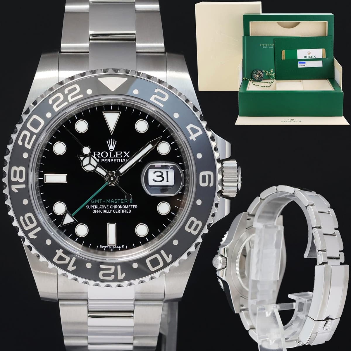 2019 MINT PAPERS Rolex GMT Master II 116710LN Steel Ceramic Black 40mm Watch Box