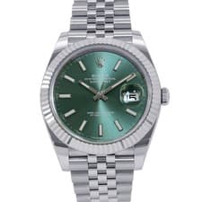 ROLEX Datejust 41mm Stainless Steel 18K White Gold Mint Green Dial 126334