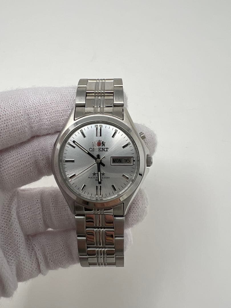 Orient EM6G-C0 Automatic 3-Star Watch Day Date Stainless Steel Used