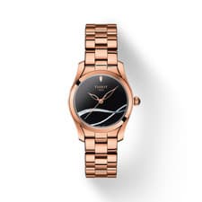 Tissot T-Wave 30mm Black Dial Rose Gold Women's Watch T1122103305100