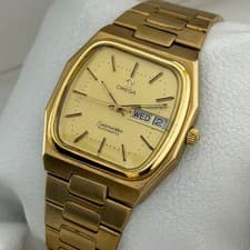 Vintage Omega Seamaster Cal 1020 Watch TV-Screen Day-Date Gold Plated - 366.0860