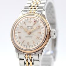 [NEAR MINT] ORIS Pointer Date 7464 Combi 17J AT Women's Watch From JAPAN Z135