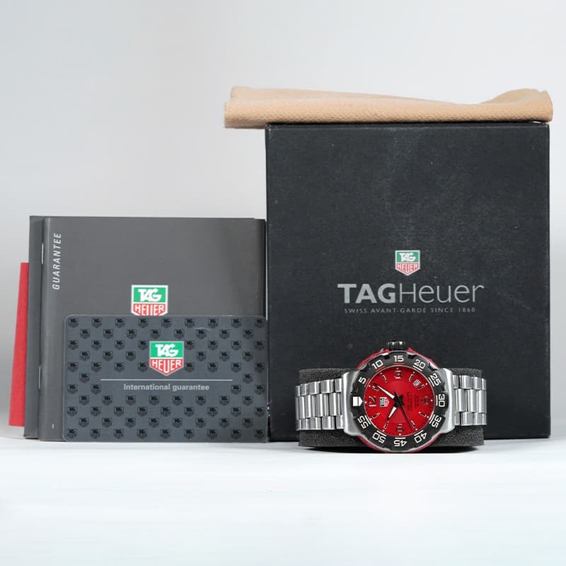 TAG Heuer Watch Formula 1 Professional 200M WAC1113-0 Red Silver Quartz Men's