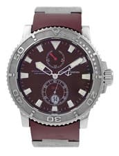 Ulysse Nardin Marine Diver 263-33 Burgundy Dial Day Steel 43MM Men's Automatic